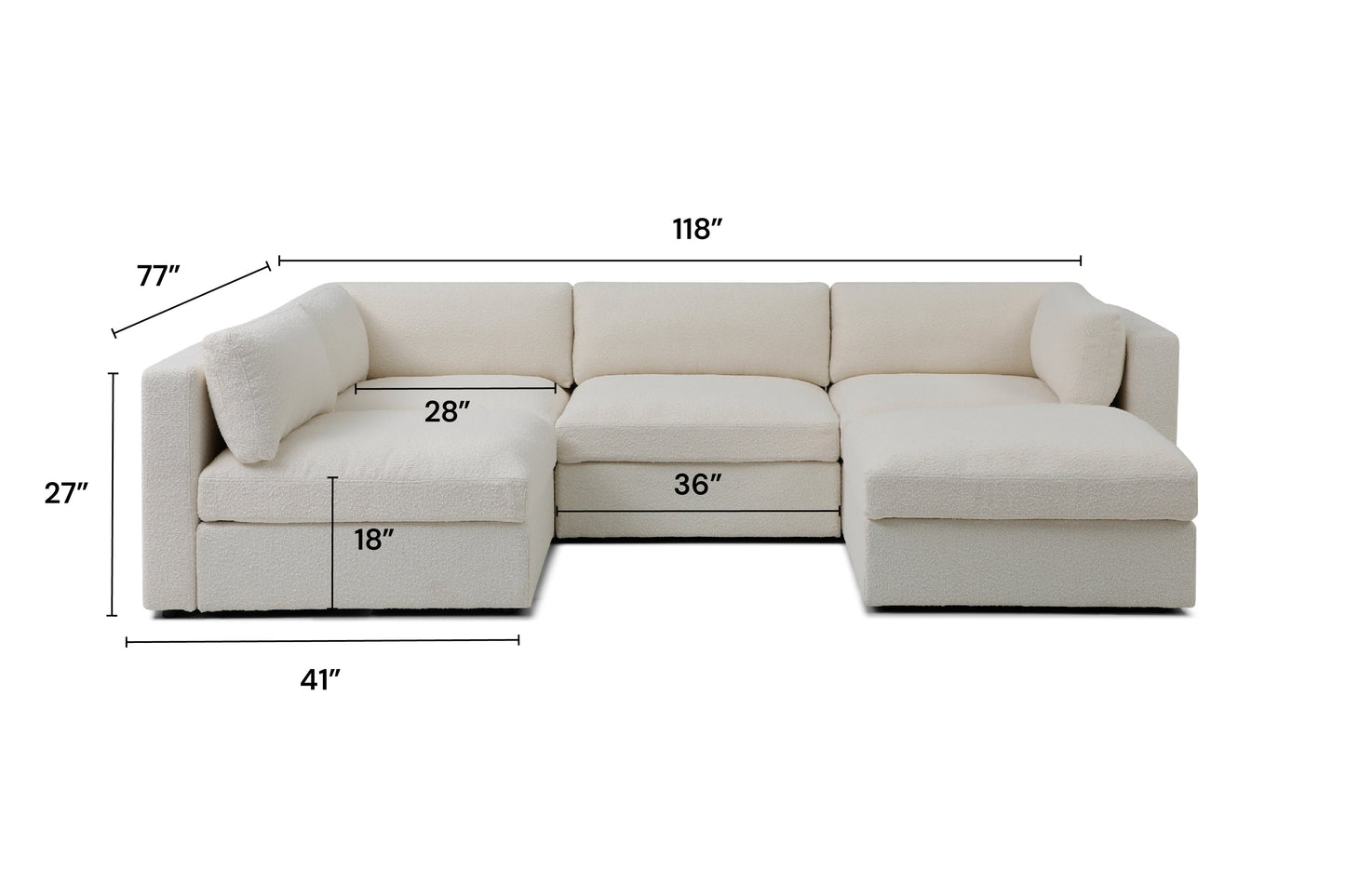 Bella L-Shape + Ottoman