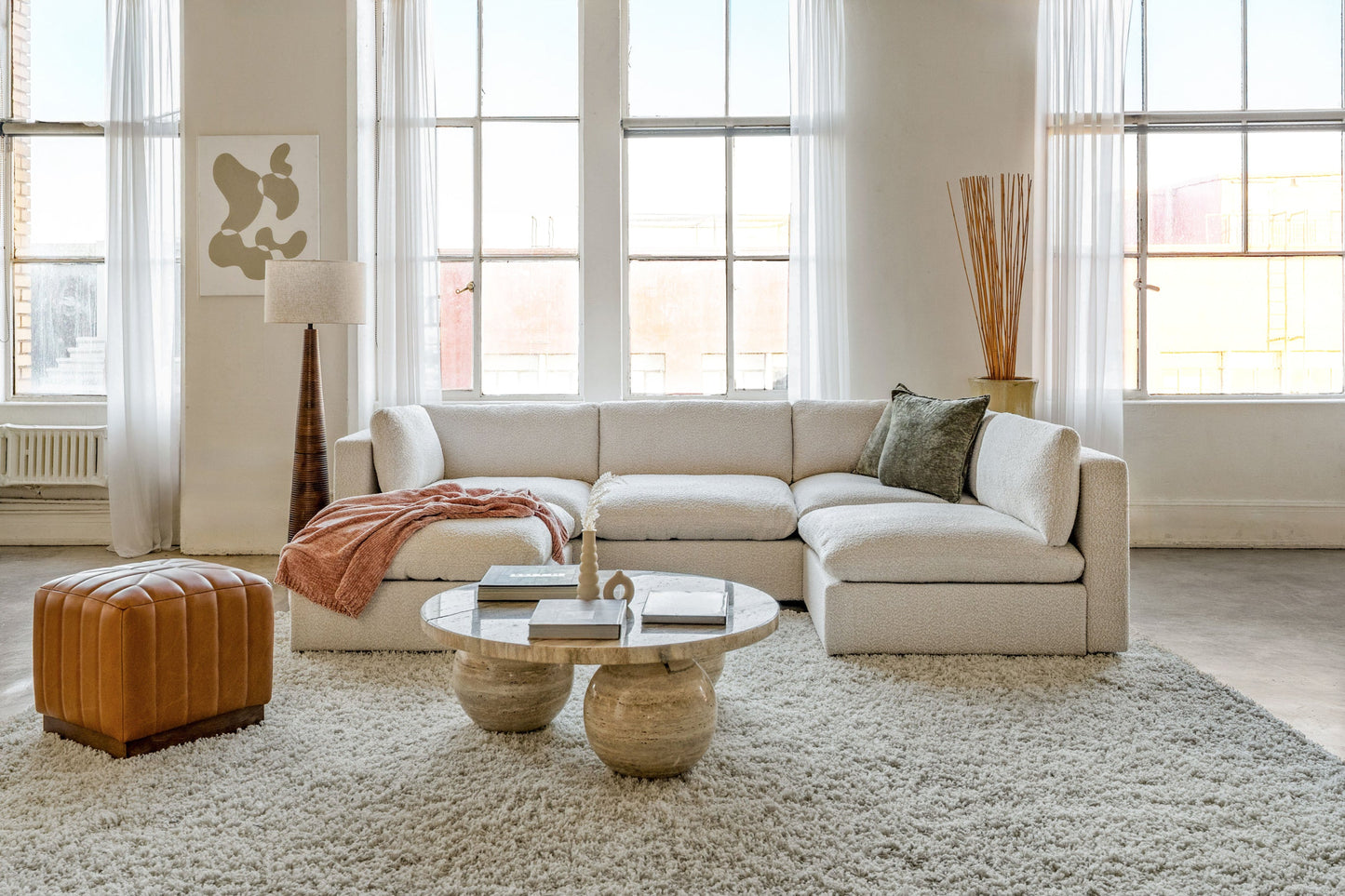 Bella Pillow Grand Corner + Storage Ottoman
