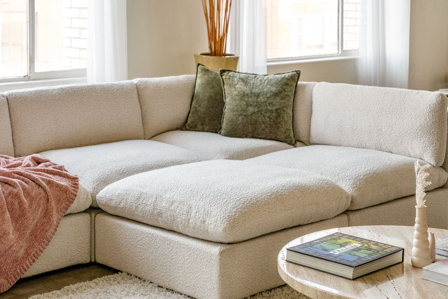 Bella Pillow L-Shape + Storage Ottoman