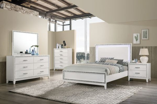 Haiden Bedroom Set-White/Crystal