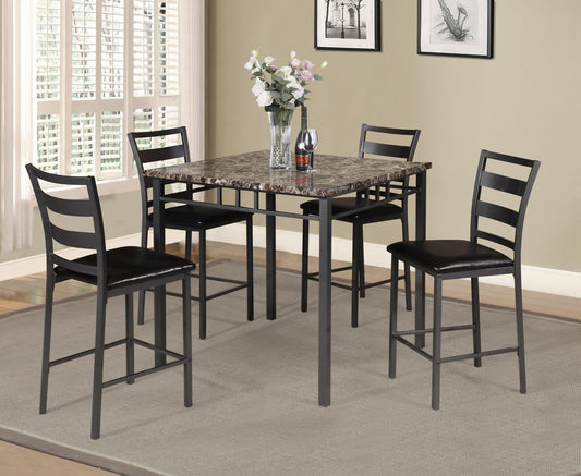 5PC Slim Marble Top Dining Set