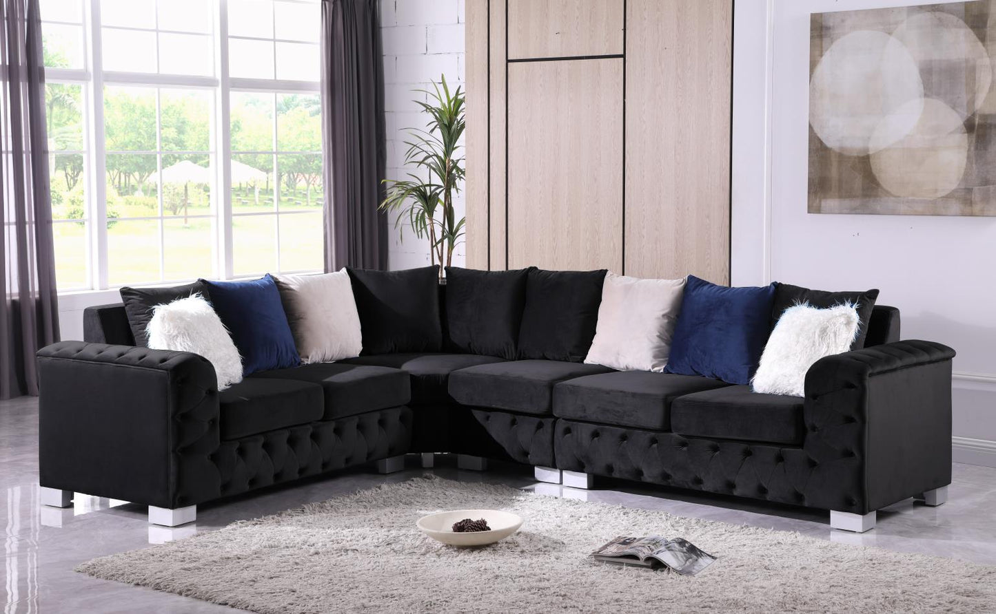 4PC Diamond Velvet Sectional