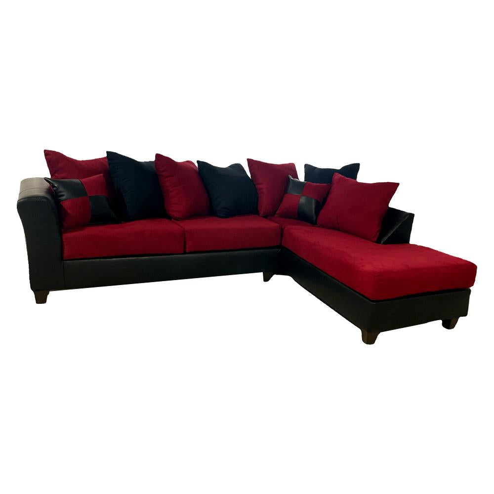 2PC Red & Black Checker Sectional