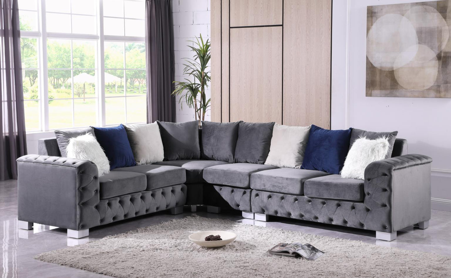 4PC Diamond Velvet Sectional