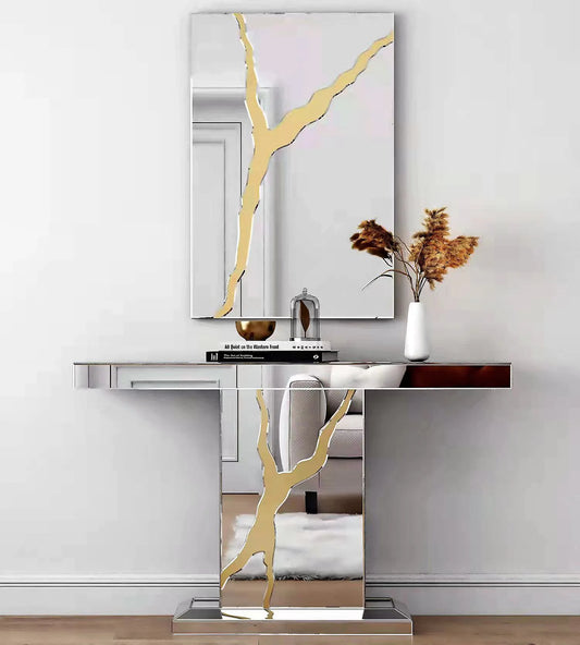 Gold Trim Console Table