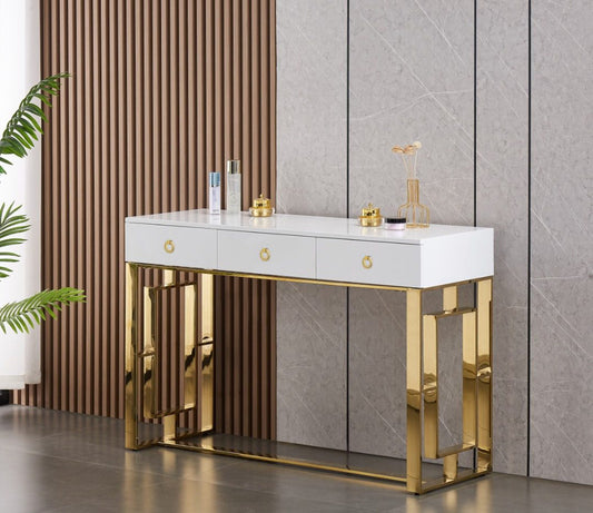 White/Gold Console Table